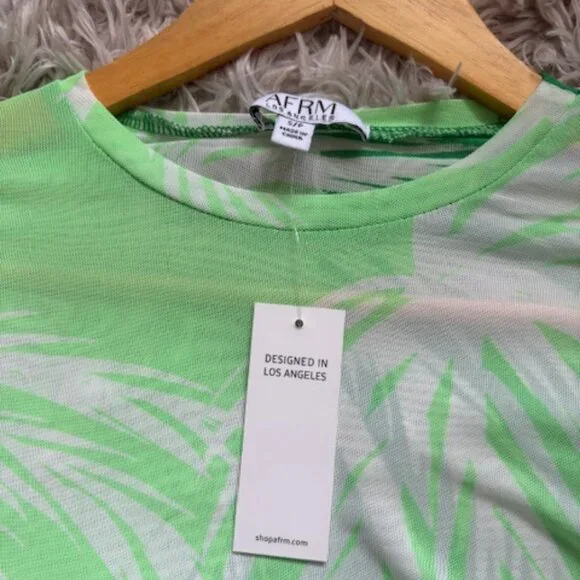 AFRM Los Angeles Sunny Long Sleeve Top Palm Dot NWT - (S) - Picture 5 of 6